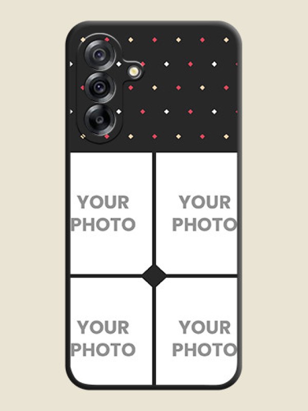 Custom Multicolor Dotted Pattern with 4 Image Holder On Space Black Custom Soft Matte Mobile Back Cover - Samsung Galaxy A36 5G - alternate view