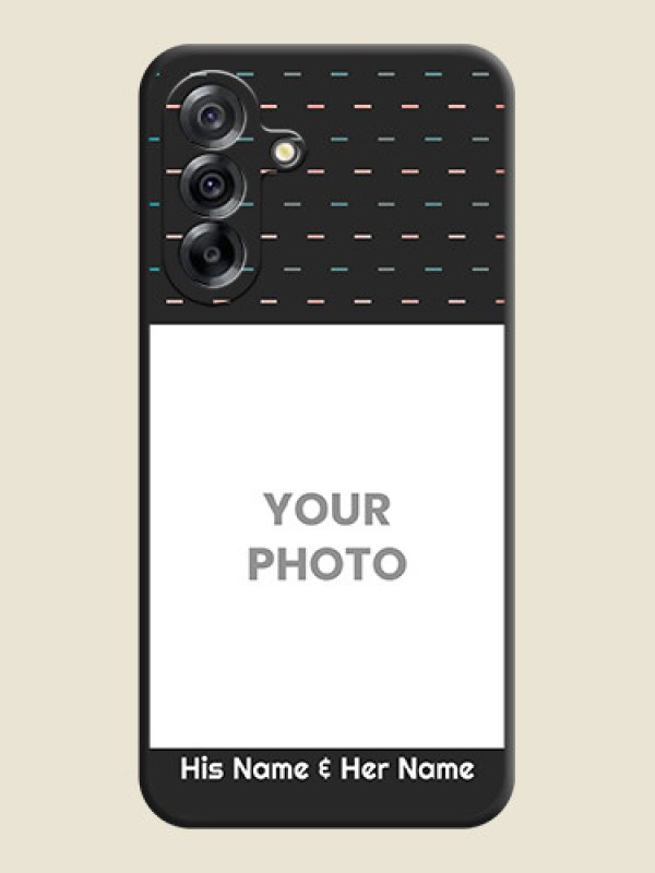 Custom Line Pattern Design with Text On Space Black Custom Soft Matte Mobile Back Cover - Samsung Galaxy A36 5G - alternate view