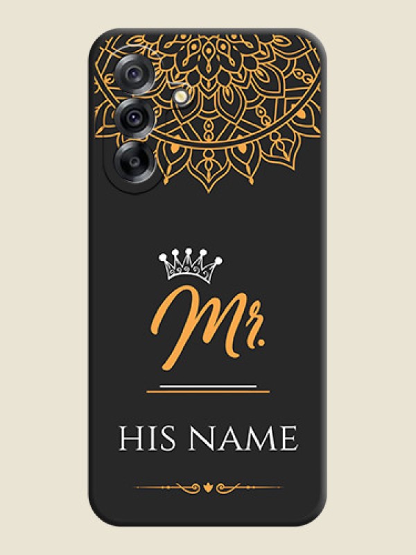 Custom Mr Name with Floral Design On Space Black Custom Soft Matte Mobile Back Cover - Samsung Galaxy A36 5G - alternate view