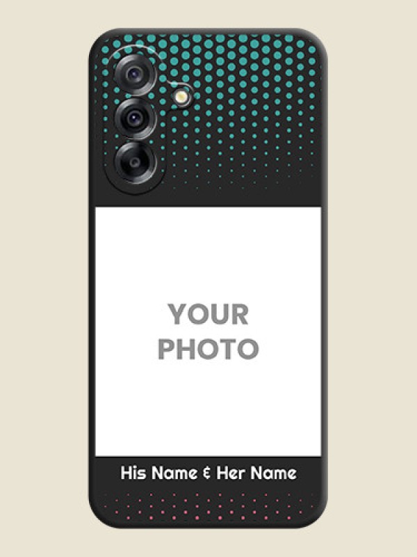 Custom Faded Dots with Grunge Photo Frame and Text On Space Black Custom Soft Matte Mobile Back Cover - Samsung Galaxy A36 5G - alternate view