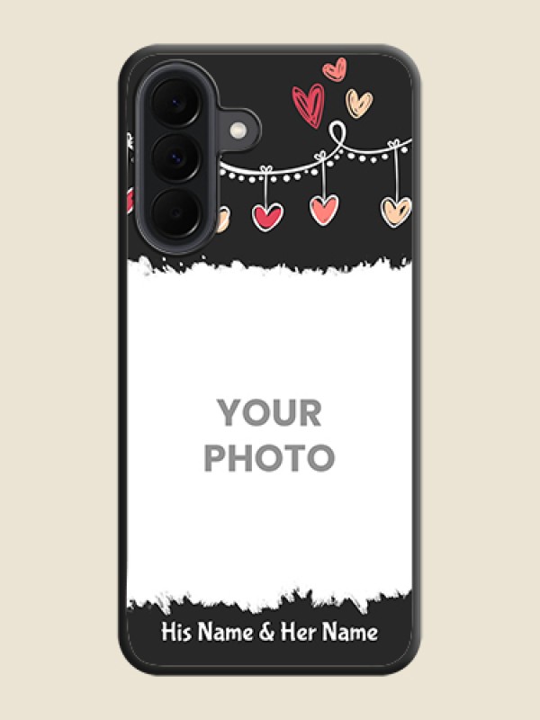 Custom Pink Love Hangings with Name On Space Black Custom Soft Matte Mobile Back Cover - Samsung Galaxy A37 5G - alternate view