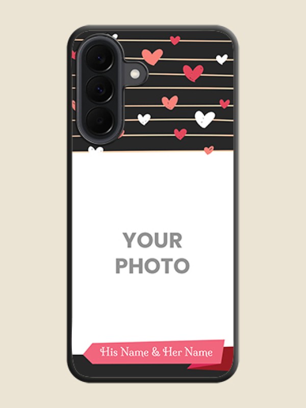 Custom Love Pattern with Name on Pink Ribbon on Photo On Space Black Custom Soft Matte Mobile Back Cover - Samsung Galaxy A37 5G - alternate view
