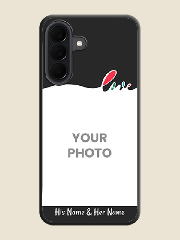 Custom Fall in Love Pattern with Picture on Photo On Space Black Custom Soft Matte Mobile Back Cover - Samsung Galaxy A37 5G - alternate view