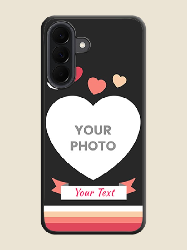 Custom Love Shaped Photo with Colorful Stripes On Space Black Custom Soft Matte Mobile Back Cover - Samsung Galaxy A37 5G - alternate view