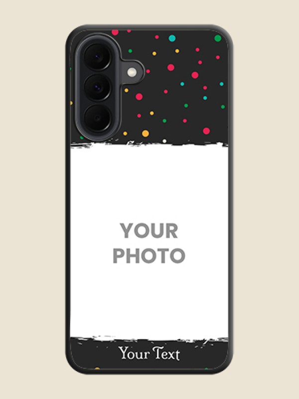 Custom Multicolor Dotted Pattern with Text On Space Black Custom Soft Matte Mobile Back Cover - Samsung Galaxy A37 5G - alternate view