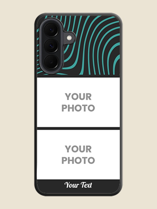 Custom Wave Pattern with 2 Image Holder On Space Black Custom Soft Matte Mobile Back Cover - Samsung Galaxy A37 5G - alternate view