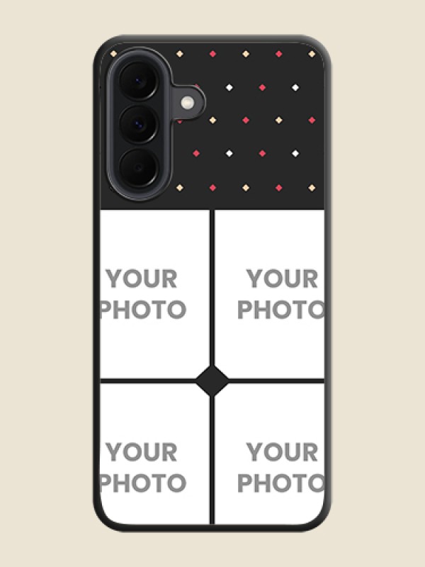 Custom Multicolor Dotted Pattern with 4 Image Holder On Space Black Custom Soft Matte Mobile Back Cover - Samsung Galaxy A37 5G - alternate view