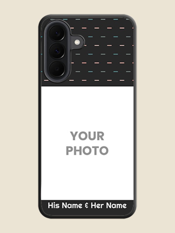 Custom Line Pattern Design with Text On Space Black Custom Soft Matte Mobile Back Cover - Samsung Galaxy A37 5G - alternate view