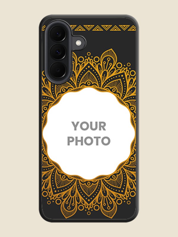 Custom Round Image with Floral Design On Space Black Custom Soft Matte Mobile Back Cover - Samsung Galaxy A37 5G - alternate view