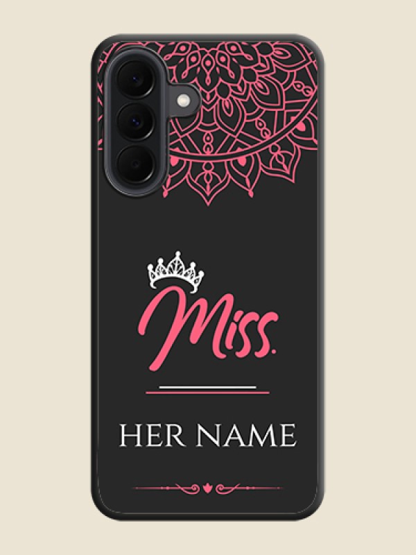 Custom Mrs Name with Floral Design On Space Black Custom Soft Matte Mobile Back Cover - Samsung Galaxy A37 5G - alternate view