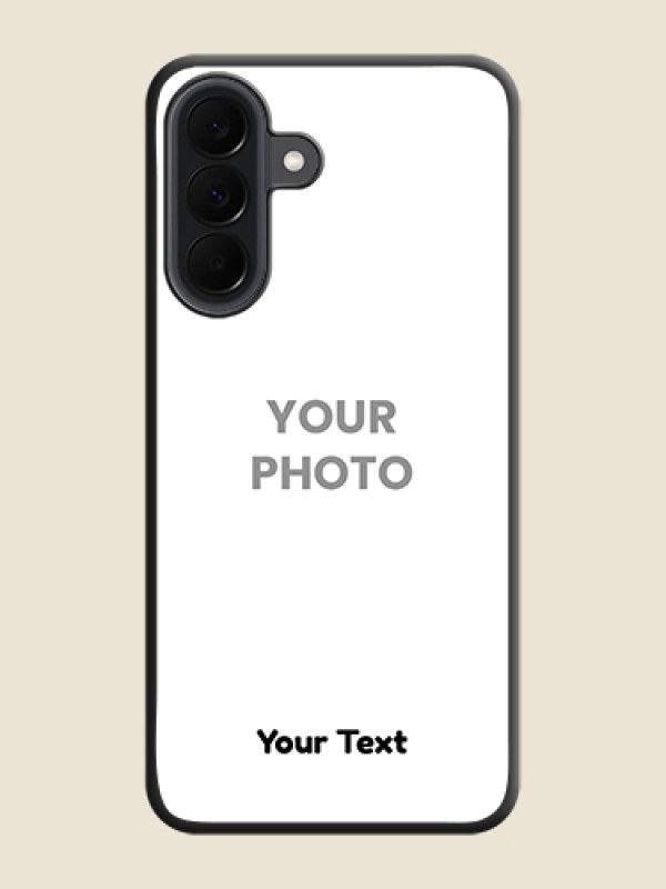 Custom Full Single Pic Upload With Text On Space Black Custom Soft Matte Mobile Back Cover - Samsung Galaxy A37 5G - alternate view