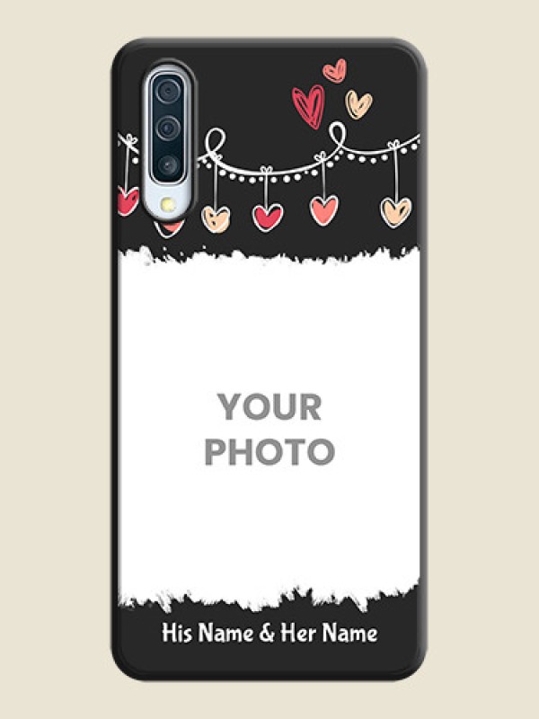 Custom Pink Love Hangings with Name on Space Black Custom Soft Matte Phone Cases - Galaxy A50 - alternate view