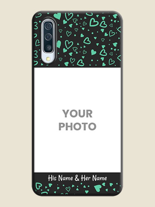 Custom Sea Green Indefinite Love Pattern - Photo on Space Black Soft Matte Mobile Cover - Galaxy A50 - alternate view