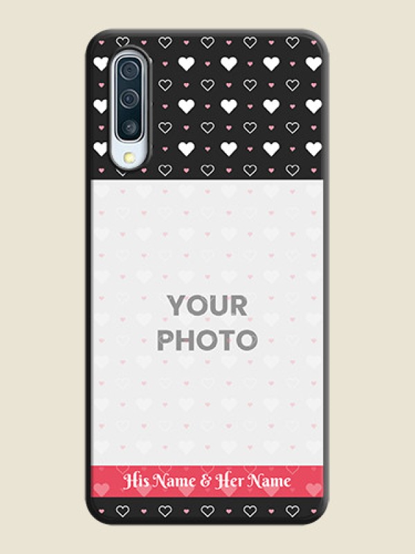 Custom White Color Love Symbols with Text Design - Photo on Space Black Soft Matte Phone Cover - Galaxy A50 - alternate view