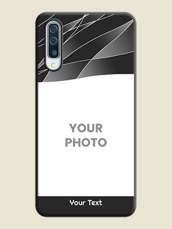 Custom Mixed Wave Lines - Photo on Space Black Soft Matte Mobile Cover - Galaxy A50 - alternate view