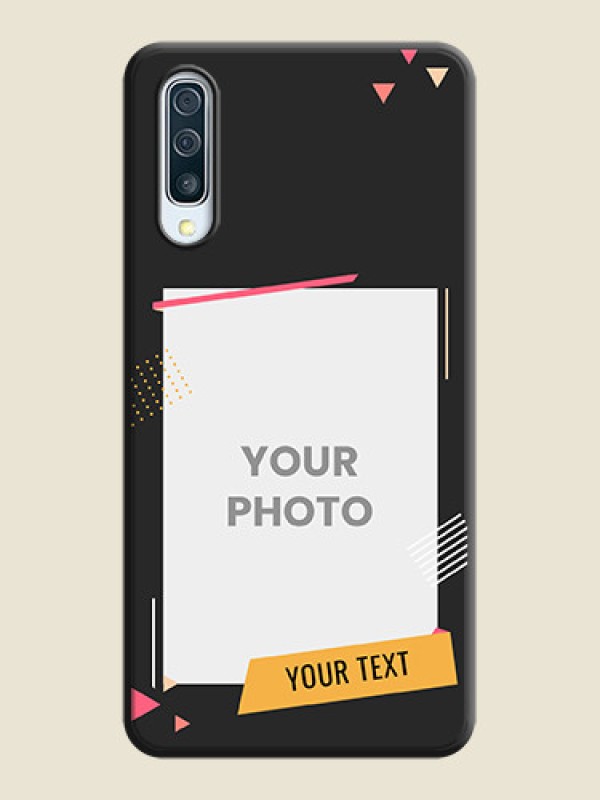 Custom Photo Frame with Triangle Small Dots - Photo on Space Black Soft Matte Back Cover - Galaxy A50 - alternate view