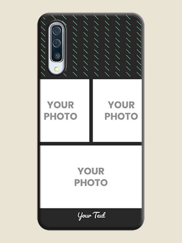 Custom Cross Dotted Pattern with 2 Image Holder  on Personalised Space Black Soft Matte Cases - Galaxy A50 - alternate view