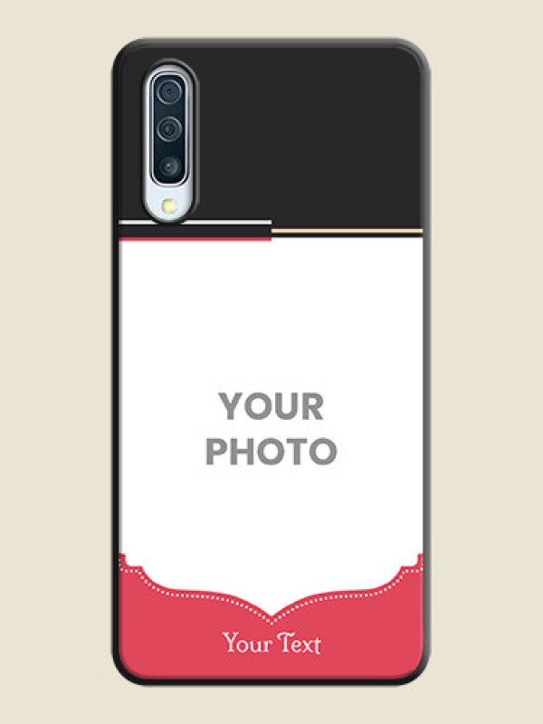 Custom Classic Plain Design with Name - Photo on Space Black Soft Matte Phone Cover - Galaxy A50 - alternate view
