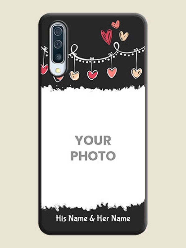 Custom Pink Love Hangings with Name on Space Black Custom Soft Matte Phone Cases - Galaxy A50S - alternate view