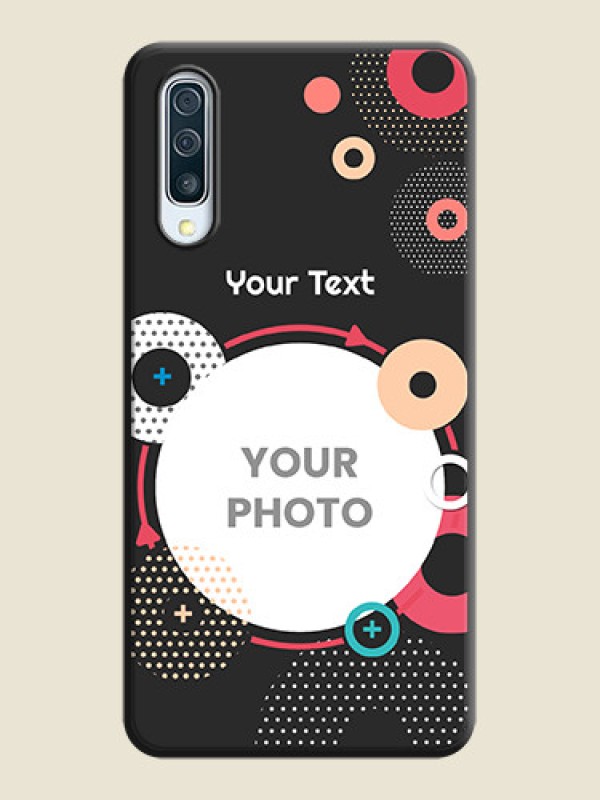 Custom Multicoloured Round Image on Personalised Space Black Soft Matte Cases - Galaxy A50S - alternate view