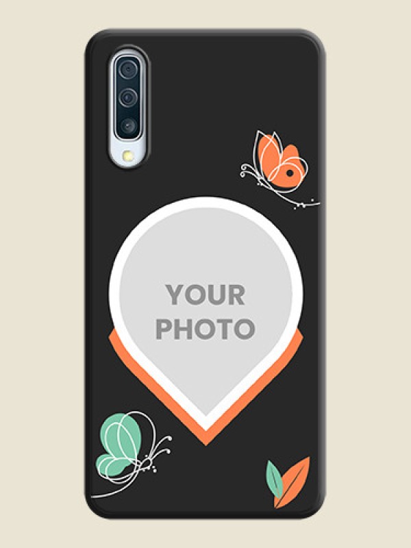 Custom Upload Pic With Simple Butterly Design On Space Black Personalized Soft Matte Phone Covers -Samsung Galaxy A50S - alternate view