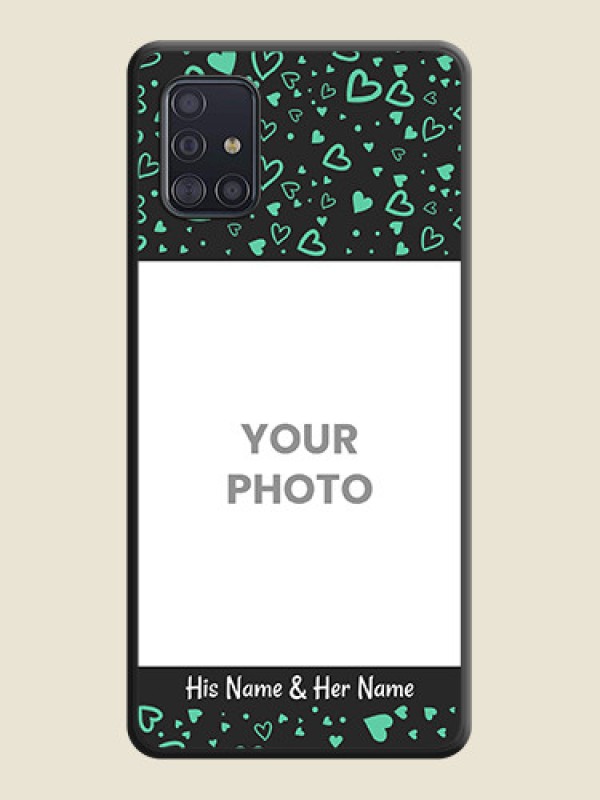 Custom Sea Green Indefinite Love Pattern on Photo on Space Black Soft Matte Mobile Cover - Galaxy A51 - alternate view