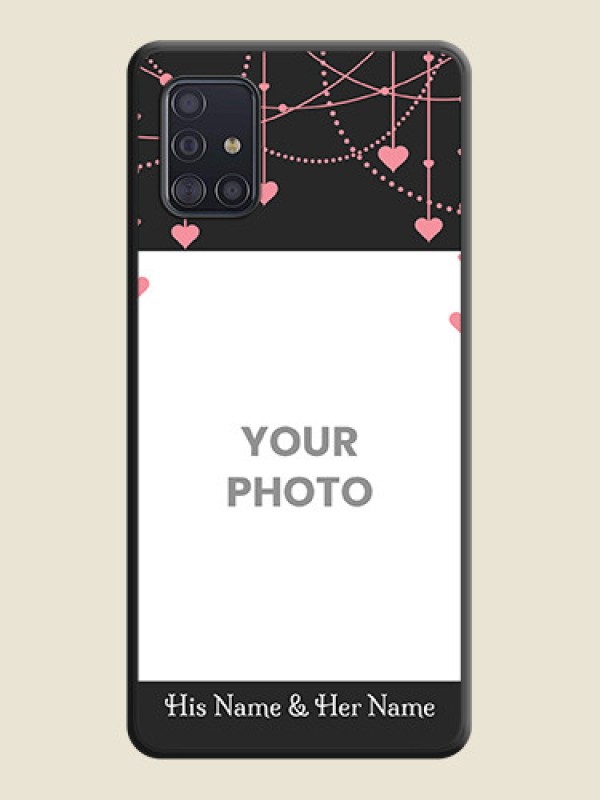 Custom Pink Love Hangings with Text on Space Black Custom Soft Matte Back Cover - Galaxy A51 - alternate view