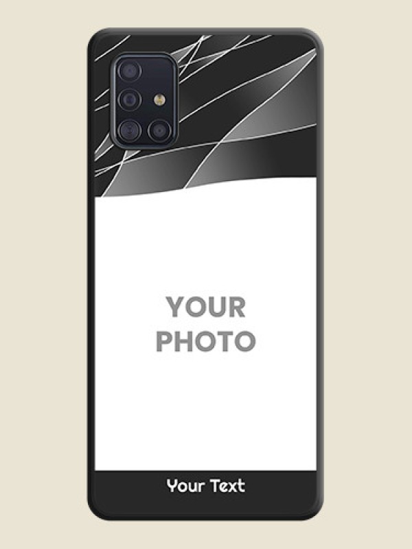 Custom Mixed Wave Lines on Photo on Space Black Soft Matte Mobile Cover - Galaxy A51 - alternate view