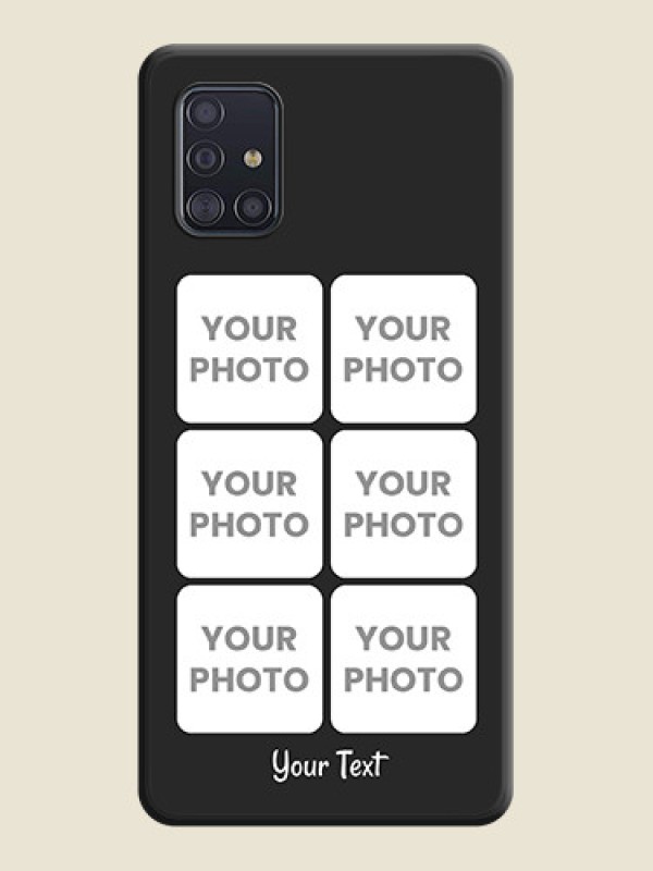 Custom Floral Art with 6 Image Holder on Photo on Space Black Soft Matte Mobile Case - Galaxy A51 - alternate view