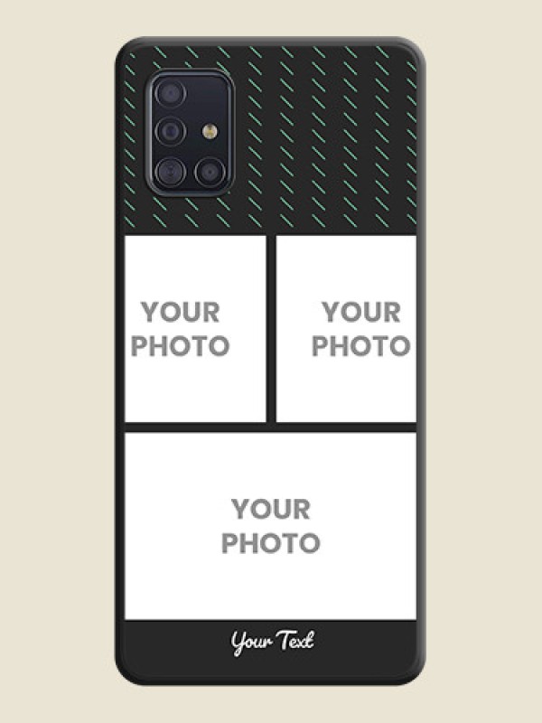 Custom Cross Dotted Pattern with 2 Image Holder  on Personalised Space Black Soft Matte Cases - Galaxy A51 - alternate view