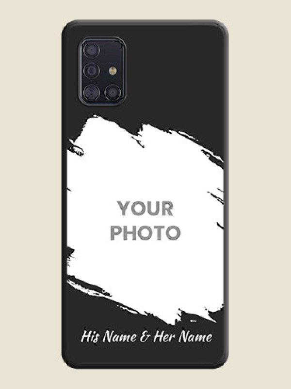 Custom Grunge Brush Strokes on Photo on Space Black Soft Matte Back Cover - Galaxy A51 - alternate view