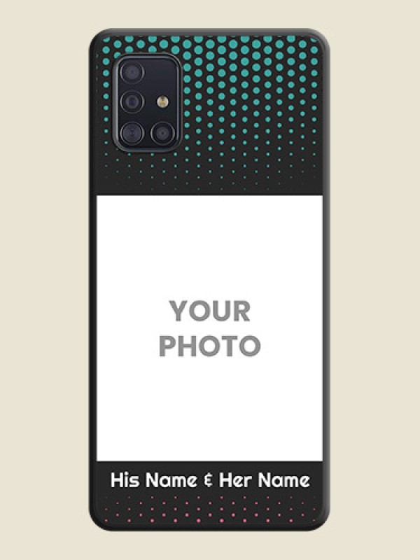 Custom Faded Dots with Grunge Photo Frame and Text on Space Black Custom Soft Matte Phone Cases - Galaxy A51 - alternate view