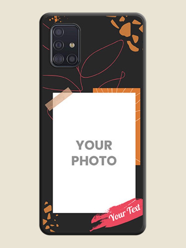 Custom Orange Photo Frame on Space Black Custom Soft Matte Phone Back Cover - Galaxy A51 - alternate view
