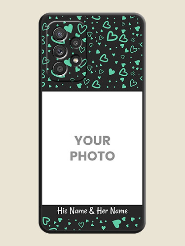 Custom Sea Green Indefinite Love Pattern on Photo on Space Black Soft Matte Mobile Cover - Galaxy A52 4G - alternate view