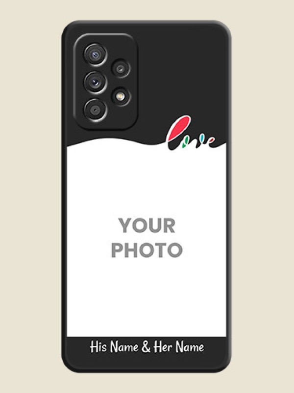 Custom Fall in Love Pattern with Picture on Photo on Space Black Soft Matte Mobile Case - Galaxy A52 4G - alternate view