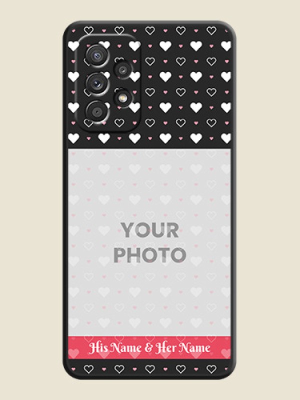 Custom White Color Love Symbols with Text Design on Photo on Space Black Soft Matte Phone Cover - Galaxy A52 4G - alternate view