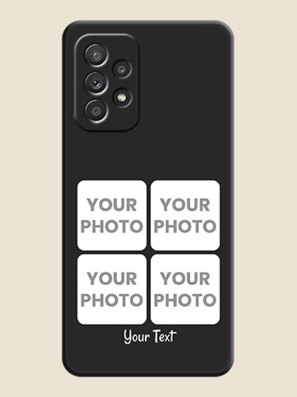 Custom Floral Art with 6 Image Holder on Photo on Space Black Soft Matte Mobile Case - Galaxy A52 4G - alternate view