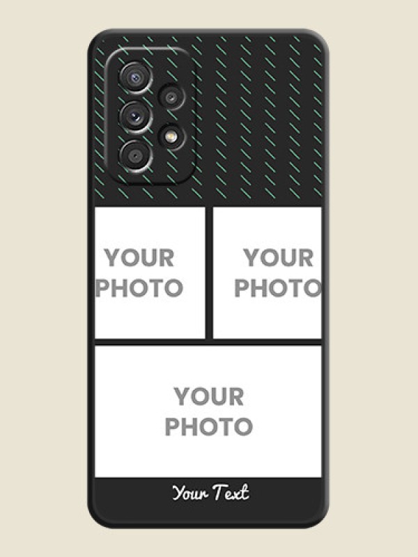 Custom Cross Dotted Pattern with 2 Image Holder  on Personalised Space Black Soft Matte Cases - Galaxy A52 4G - alternate view