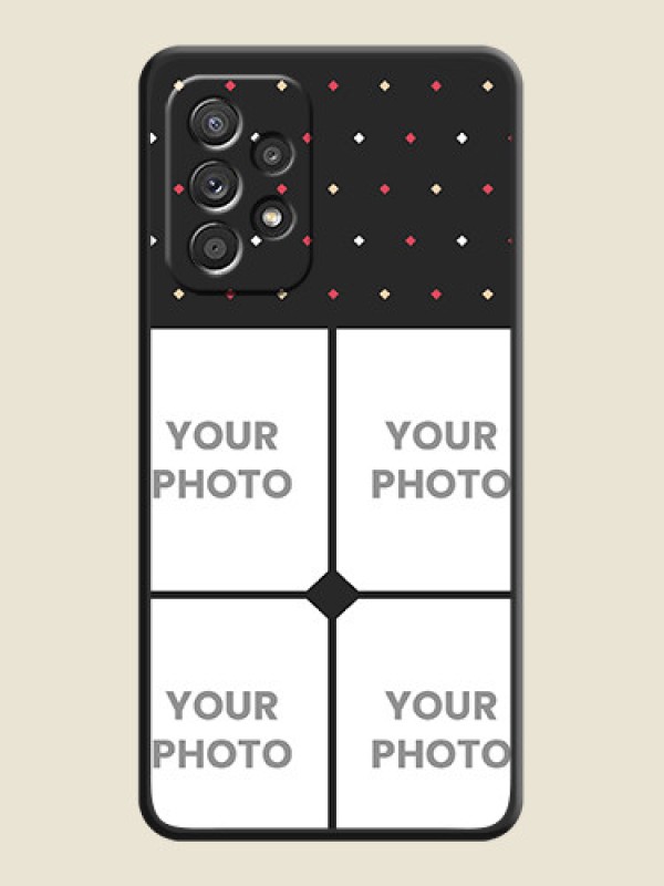 Custom Multicolor Dotted Pattern with 4 Image Holder on Space Black Custom Soft Matte Phone Cases - Galaxy A52 4G - alternate view