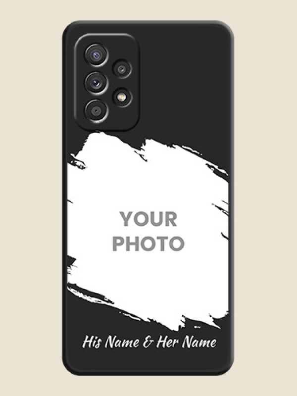 Custom Grunge Brush Strokes on Photo on Space Black Soft Matte Back Cover - Galaxy A52 4G - alternate view