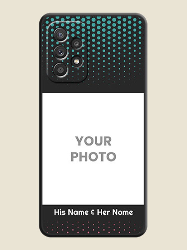 Custom Faded Dots with Grunge Photo Frame and Text on Space Black Custom Soft Matte Phone Cases - Galaxy A52 4G - alternate view