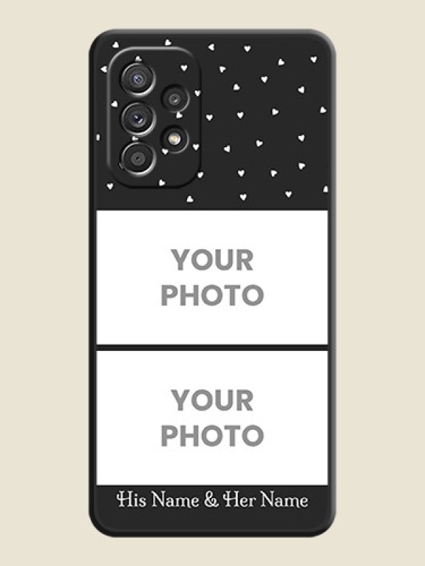 Custom Miniature Love Symbols with Name on Space Black Custom Soft Matte Back Cover - Galaxy A52s 5G - alternate view