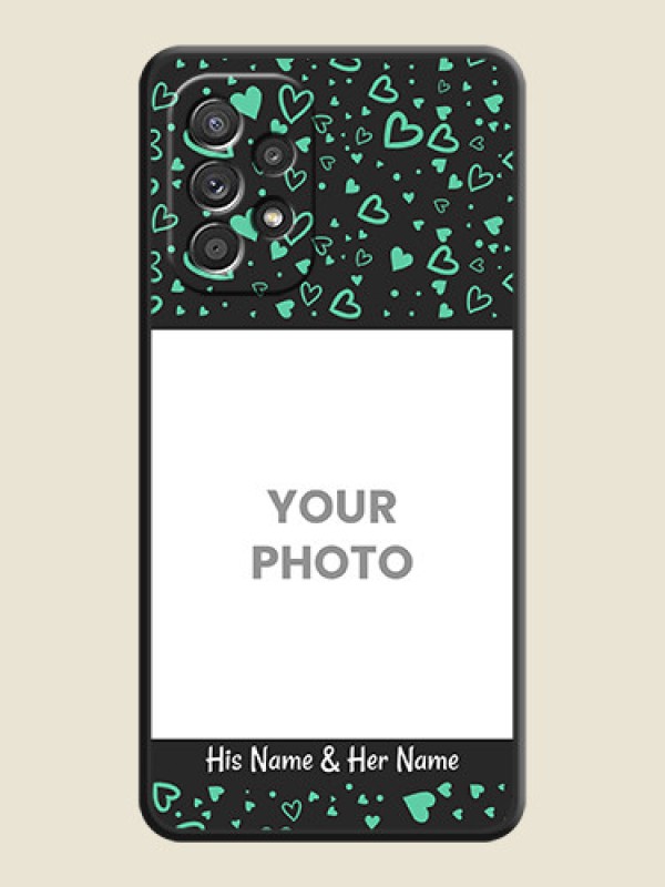 Custom Sea Green Indefinite Love Pattern on Photo on Space Black Soft Matte Mobile Cover - Galaxy A52s 5G - alternate view