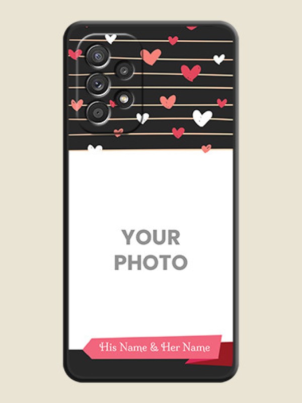 Custom Love Pattern with Name on Pink Ribbon  on Photo on Space Black Soft Matte Back Cover - Galaxy A52s 5G - alternate view