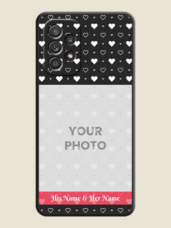 Custom White Color Love Symbols with Text Design on Photo on Space Black Soft Matte Phone Cover - Galaxy A52s 5G - alternate view