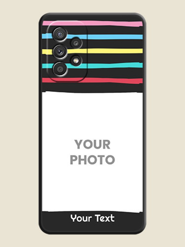 Custom Multicolor Lines with Image on Space Black Personalized Soft Matte Phone Covers - Galaxy A52s 5G - alternate view