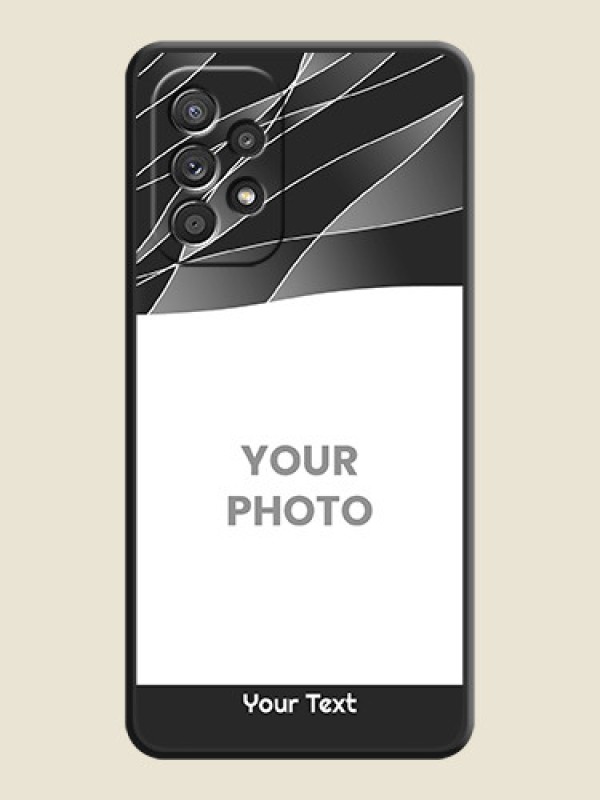 Custom Mixed Wave Lines on Photo on Space Black Soft Matte Mobile Cover - Galaxy A52s 5G - alternate view