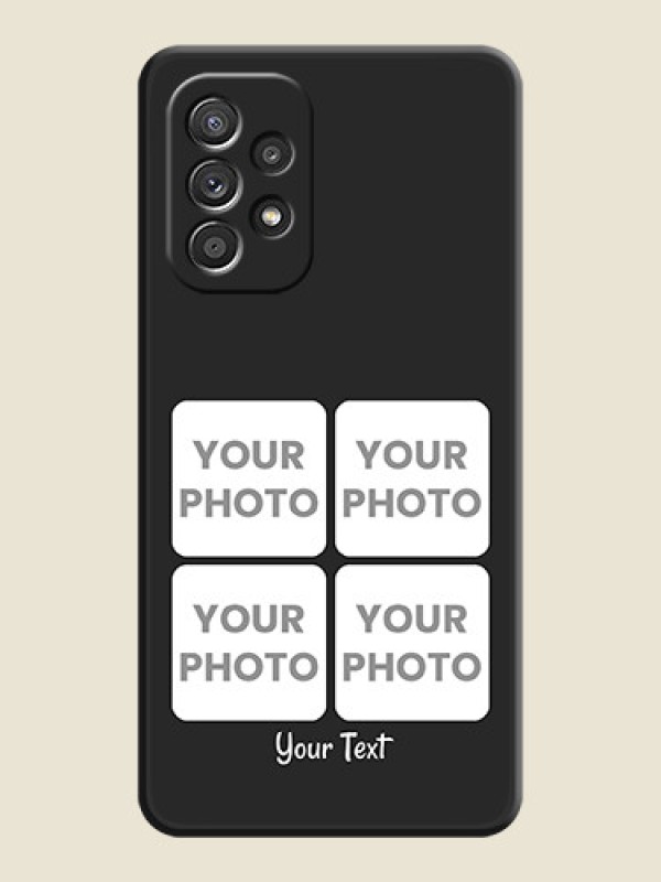 Custom Floral Art with 6 Image Holder on Photo on Space Black Soft Matte Mobile Case - Galaxy A52s 5G - alternate view