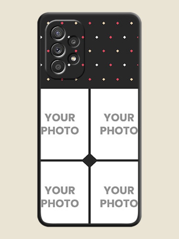 Custom Multicolor Dotted Pattern with 4 Image Holder on Space Black Custom Soft Matte Phone Cases - Galaxy A52s 5G - alternate view
