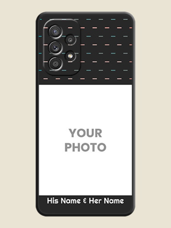 Custom Line Pattern Design with Text on Space Black Custom Soft Matte Phone Back Cover - Galaxy A52s 5G - alternate view